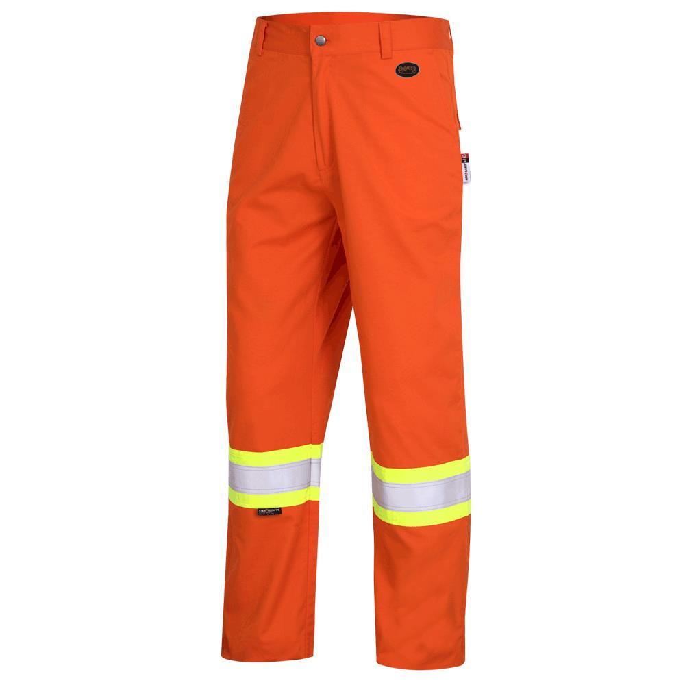 FR-Tech® 88/12 - Arc Rated 7 oz Hi-Viz Safety Pants - Hi-Viz Orange - 32x34