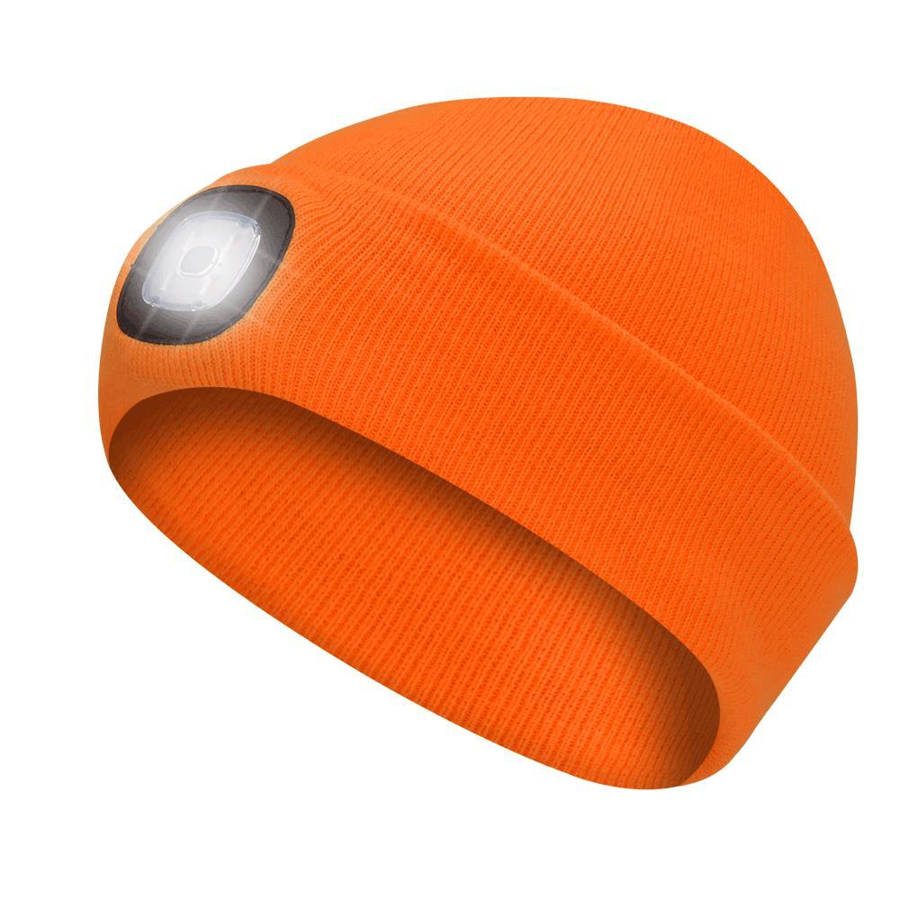 Knit Toque w/ LED Headlight Hi-Viv Orange