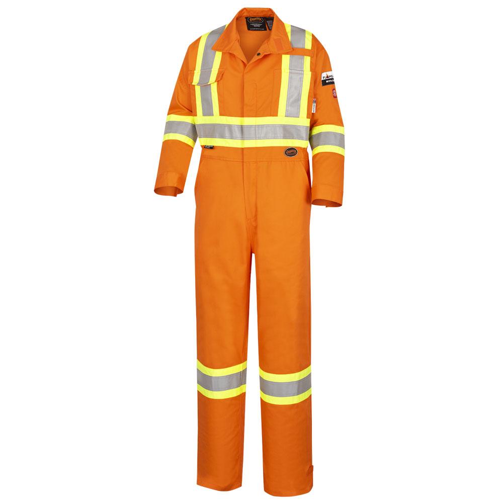 Hi-Viz Orange Flame Resistant Cotton Coverall - 44