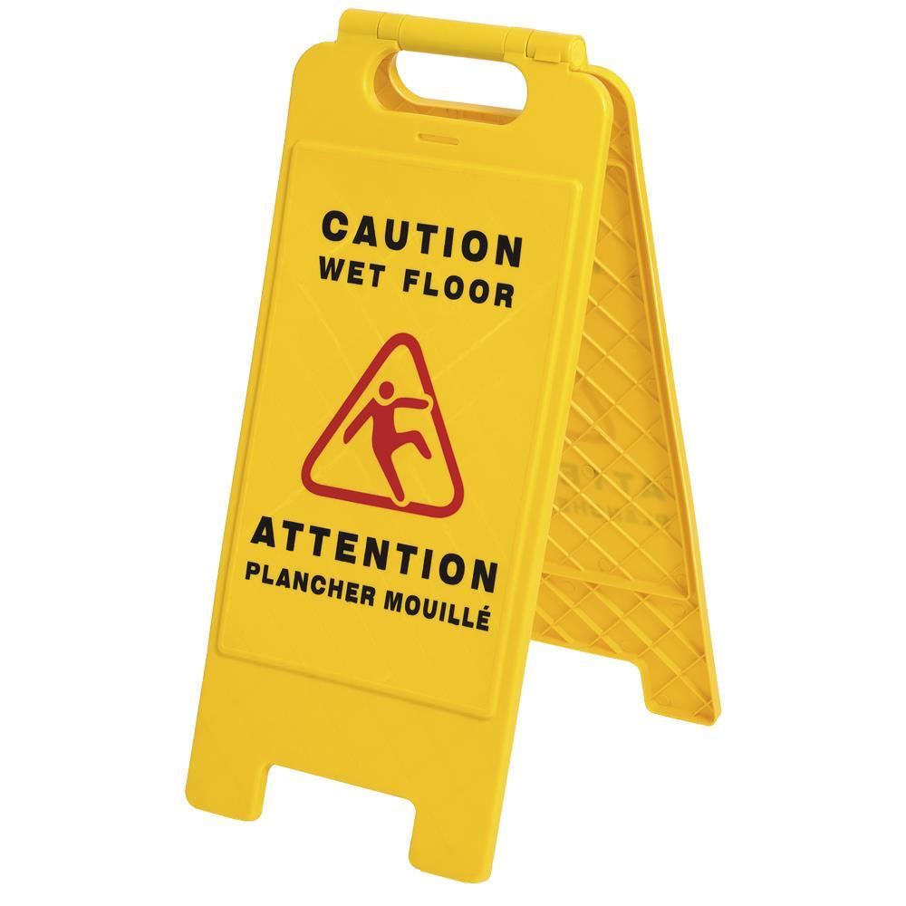 Bilingual Janitorial Floor Sign - CAUTION WET FLOOR
