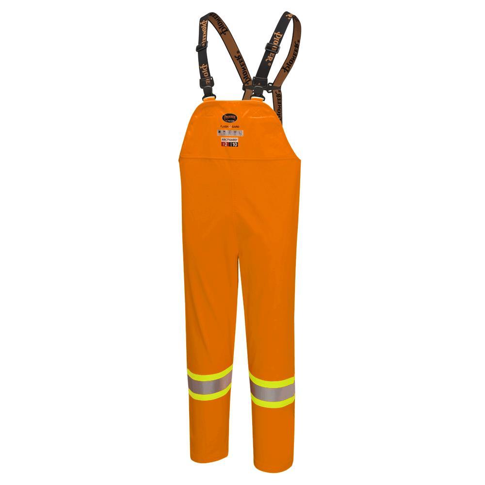 Hi-Vis FR/ARC-Rated Poly/Cotton Bib Pants - Waterproof - Hi-Vis Orange - S