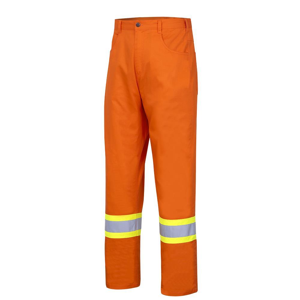 Ultra-Cool Hi-Viz Cotton Safety Pants - Cotton Twill - Orange - 38x32