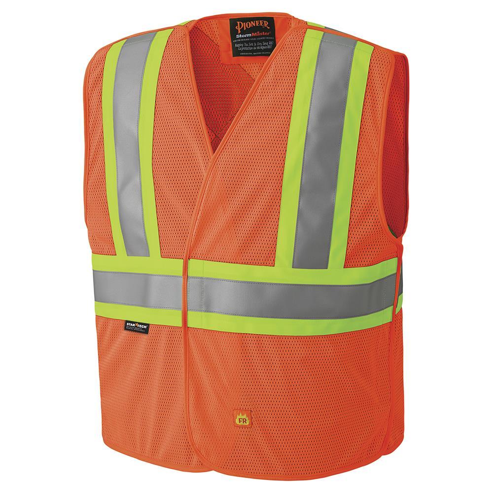 Hi-Viz Orange Flame Resistant Safety Vest - 4/5XL