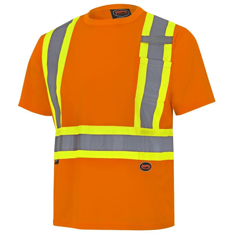 Hi-Viz Bird&#39;s-Eye Safety T-Shirt - Hi-Viz Orange - XL