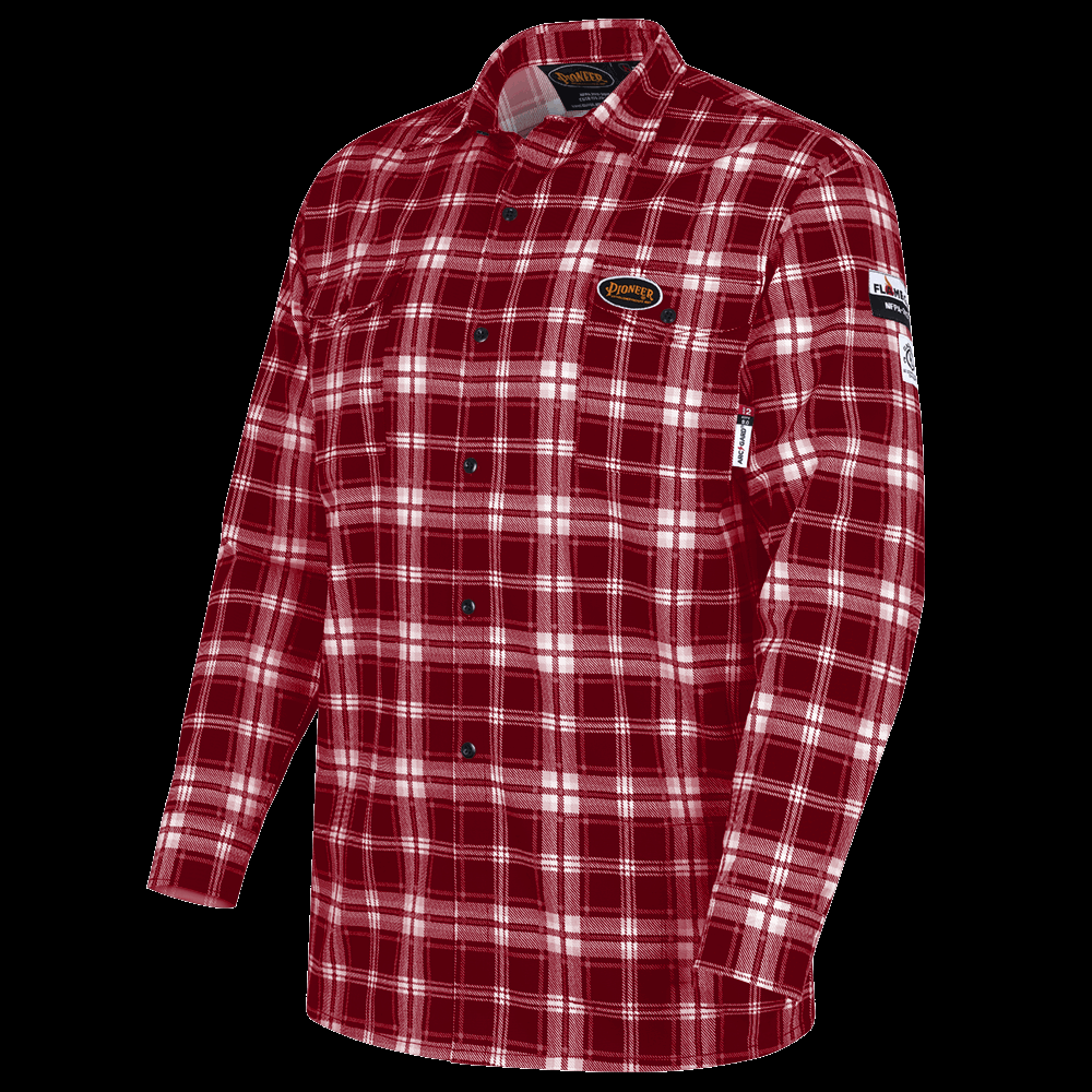 Flame-Gard® 100% Cotton Safety Work Shirt - Red Plaid - XL