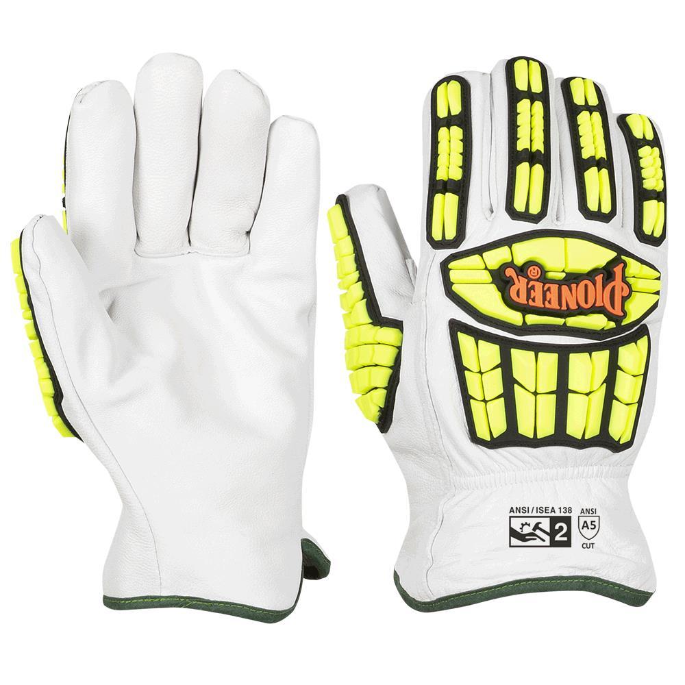 Cut and Impact-Resistant Goatskin Driver&#39;s-style Gloves (Pair) with TPR - Level A5 - S