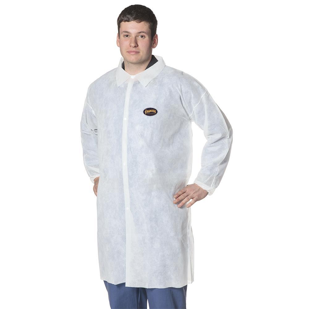 White Polypropylene Lab Coats - 10-pack - S