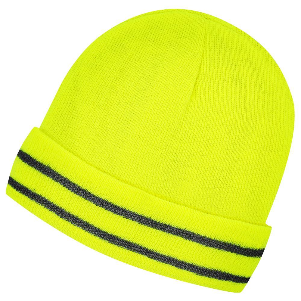 Hi-Viz Yellow/Green Lined Safety Toque - O/S