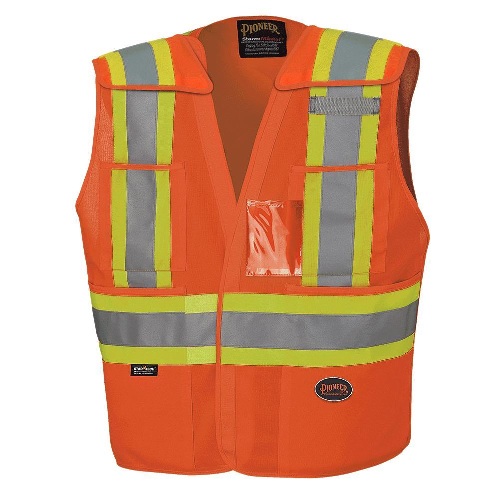 Hi-Viz Orange Drop Shoulder Safety Tear-Away Vest - 4/7XL