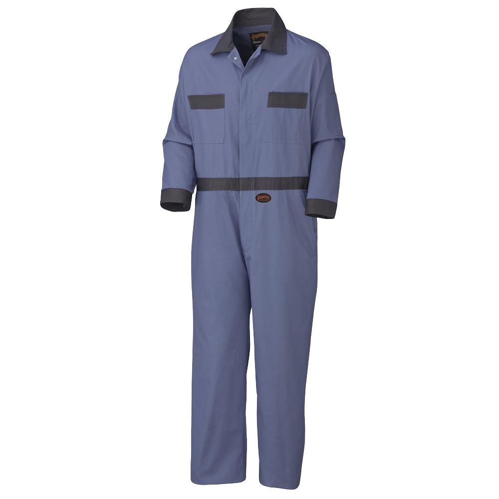 Navy Cotton Coverall with Concealed Brass Buttons - 58