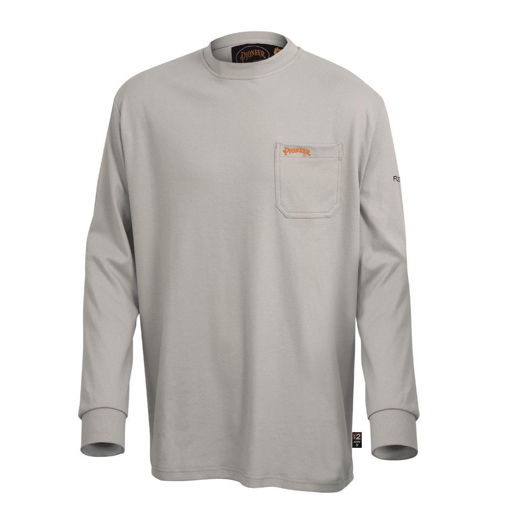 Light Grey Flame Resistant Long-Sleeved Cotton Shirt - 3XL
