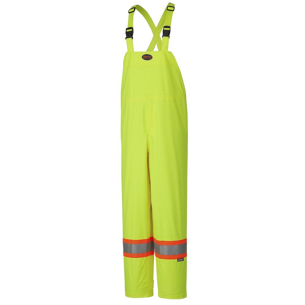 Hi-Viz Yellow/Green 150D Lightweight Waterproof Safety Bib Pants - 5XL