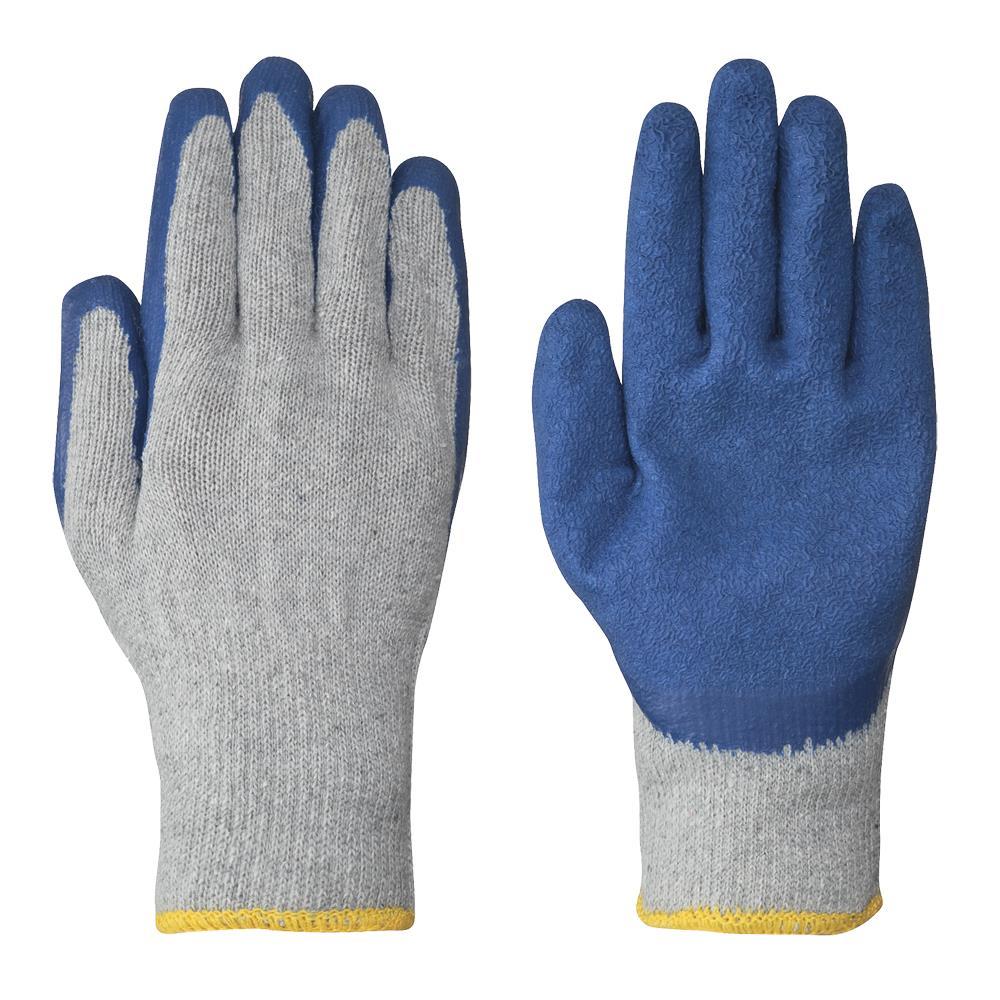 Grey Seamless Knit Latex Glove - L