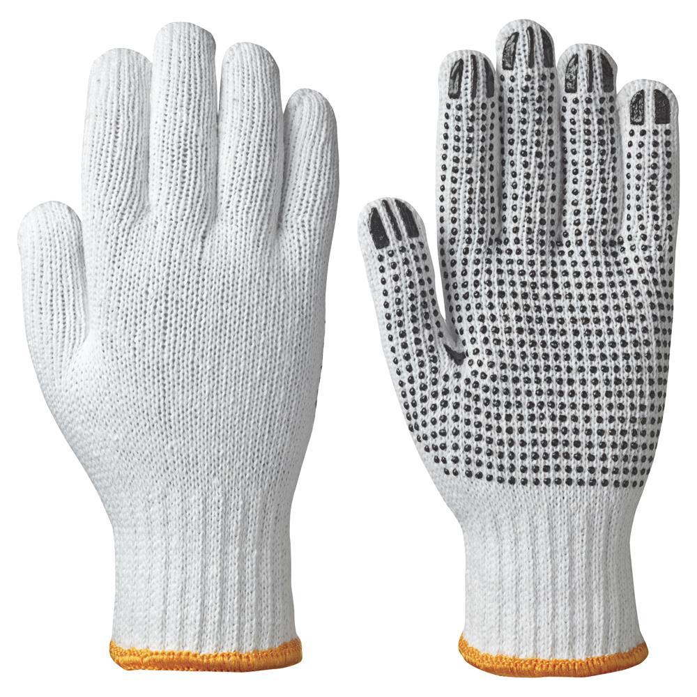 Knitted Cotton/Polyester Glove, Dots on Palm - S