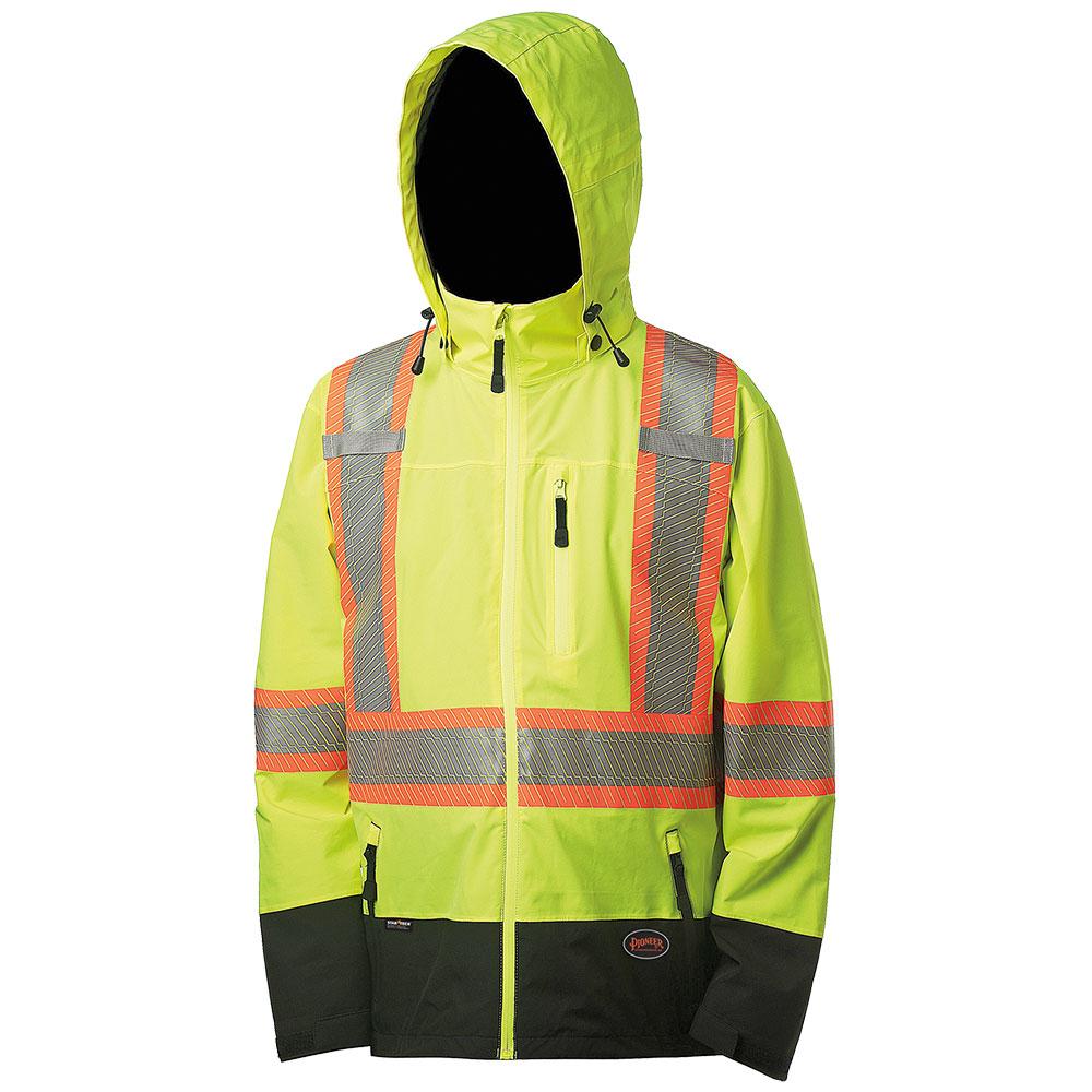 Hi-Viz Yellow Softshell Waterproof/Breathable Premium Safety Jacket - XL