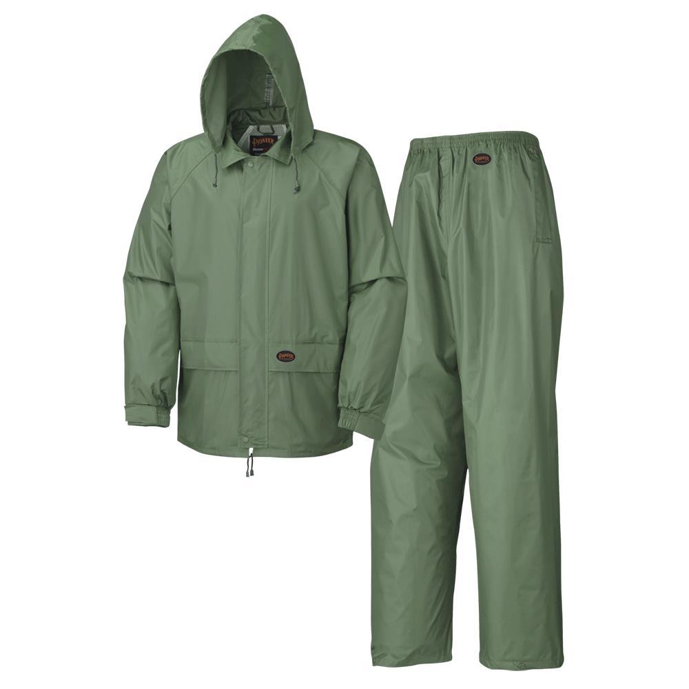 Green Polyester/PVC Rain Suit - XL