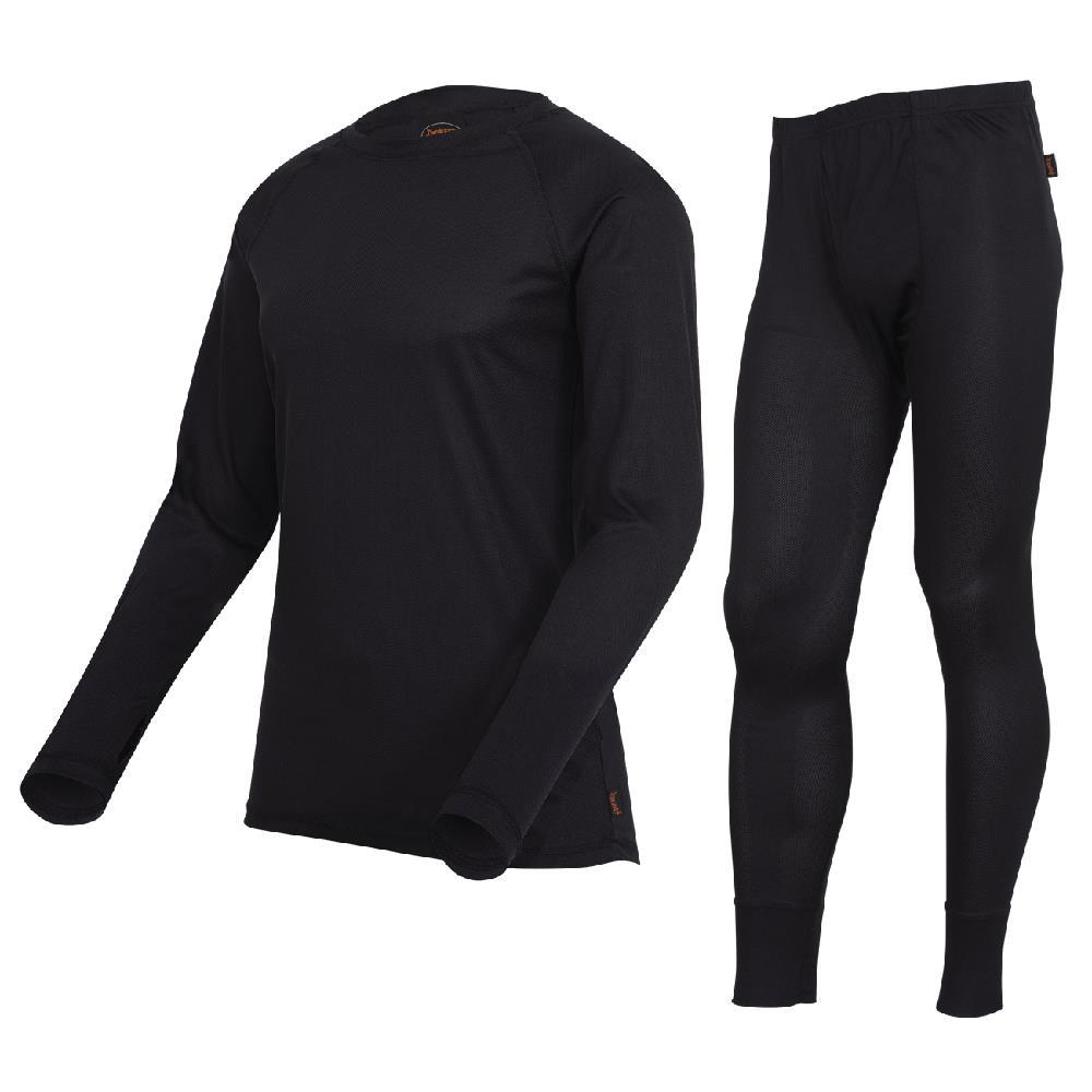 Premium Polyester Quick-Dry and Moisture Wicking Underwear Set - Black - S