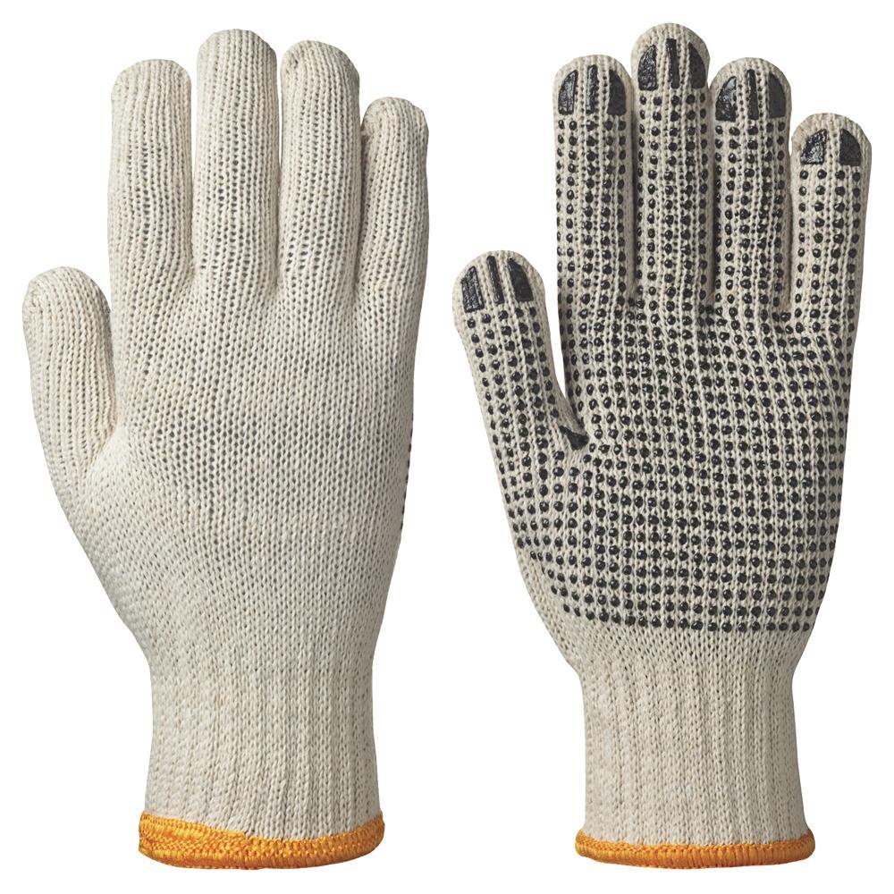 Knitted Cotton/Polyester Glove, Dots on Palm - S