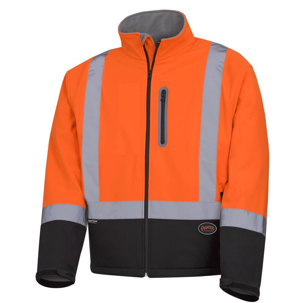 Hi-Viz Orange Softshell Mechanical Strength Safety Jacket - XL