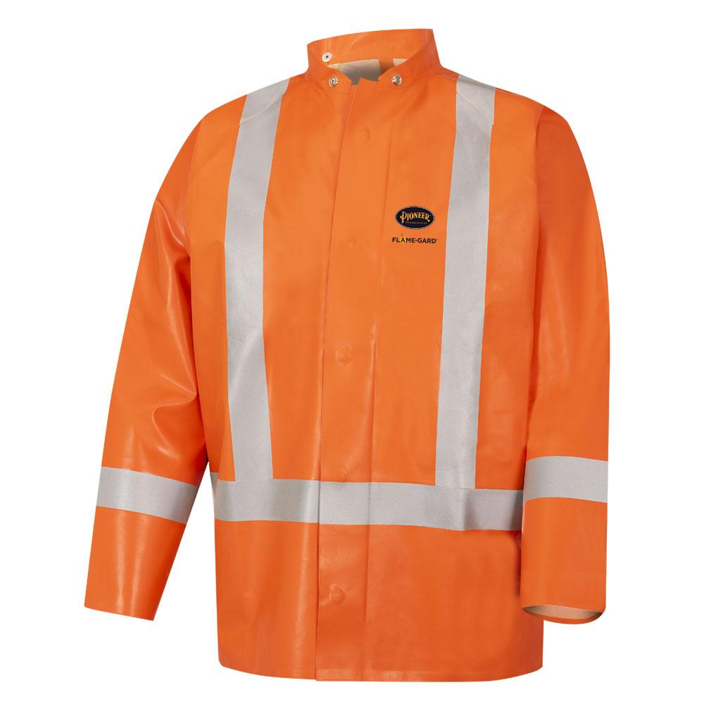 Hi-Vis FR/ARC Super-HD Safety Rain Jacket - Neoprene - Hi-Vis Orange - S