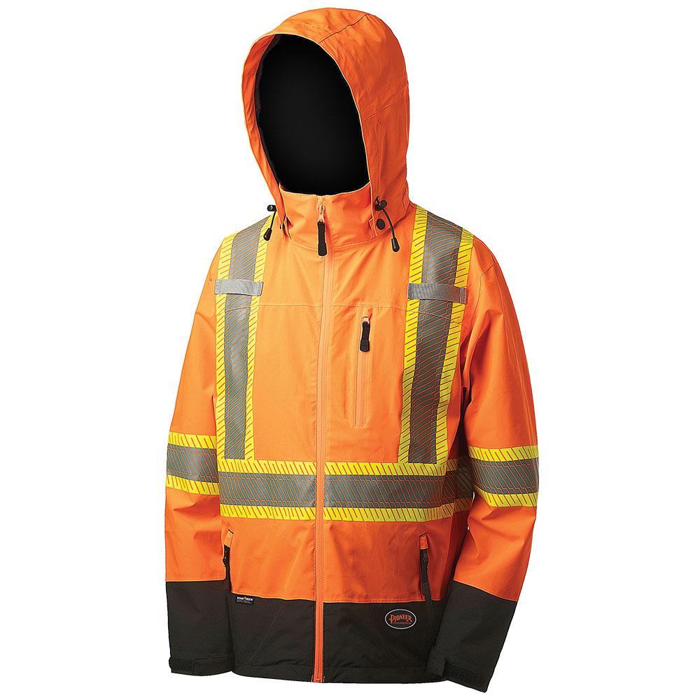Softshell Waterproof Premium Safety Jacket Hi-Viz Orange - M