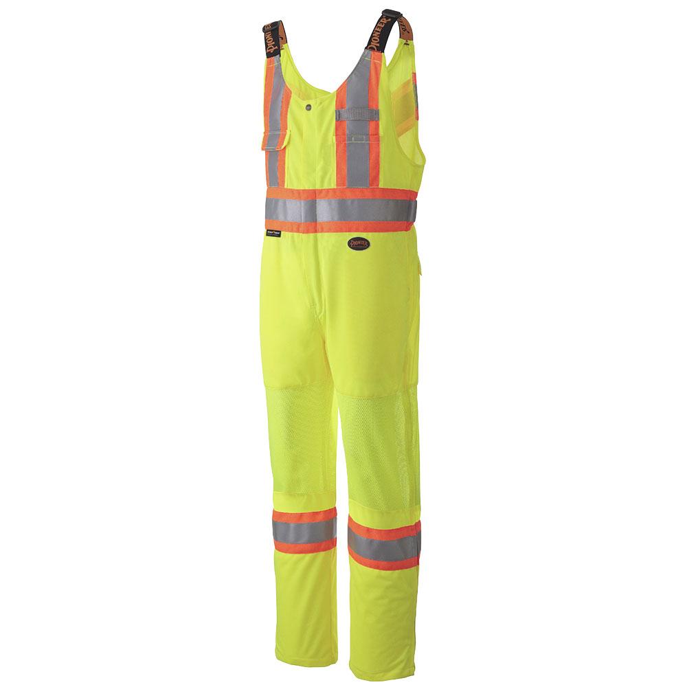Hi-Viz Traffic Safety Overalls - Polyester Knit - Hi-Viz Yellow/Green - L
