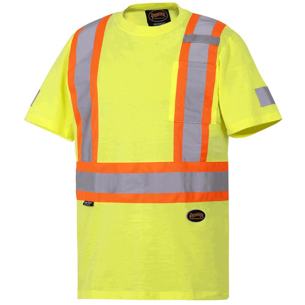 Yellow/Green Cotton Safety T-Shirt - L