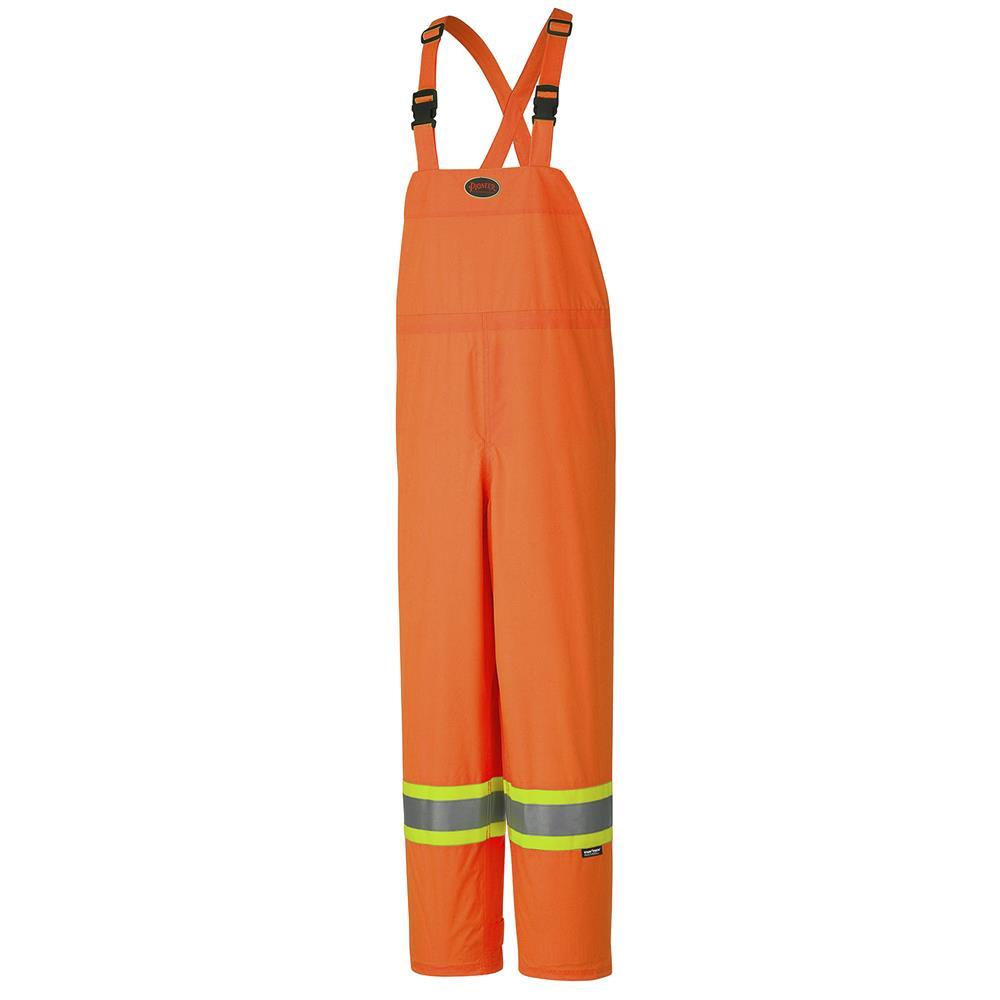 Hi-Viz Orange 150D Lightweight Waterproof Safety Bib Pants - S