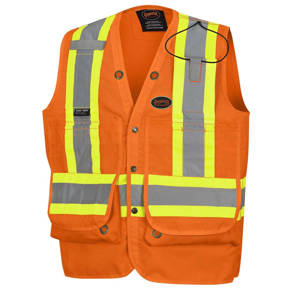 Hi-Viz Orange Surveyor&#39;s Safety Vest - S