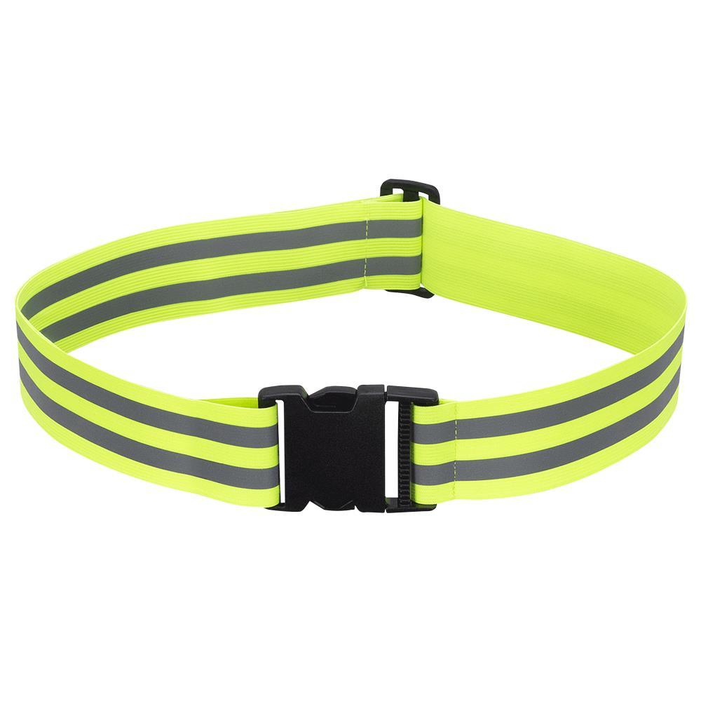 Hi-Vis Elastic Safety Reflective Belt - Adjustable - Hi-Vis Yellow -O/S