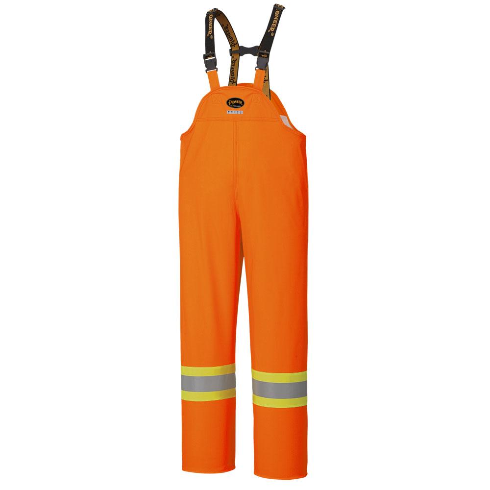 Hi-Viz Orange Flame Resistant PU Stretch Waterproof Bib Pants - 2XL