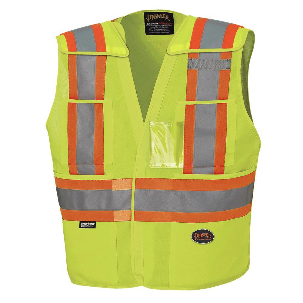 Hi-Viz Yellow/Green Drop Shoulder Safety Tear-Away Vest - S/M