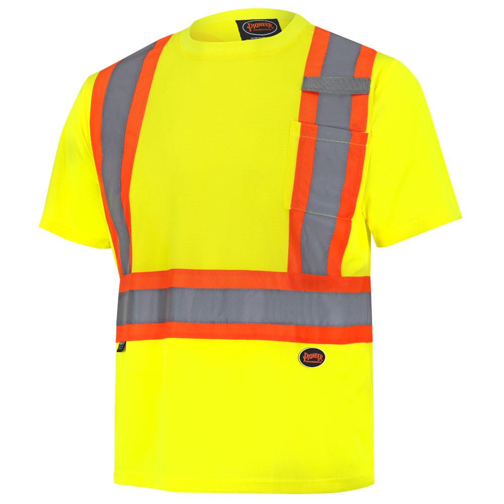 Hi-Viz Bird&#39;s-Eye Safety T-Shirt - Hi-Viz Yellow/Green - 3XL