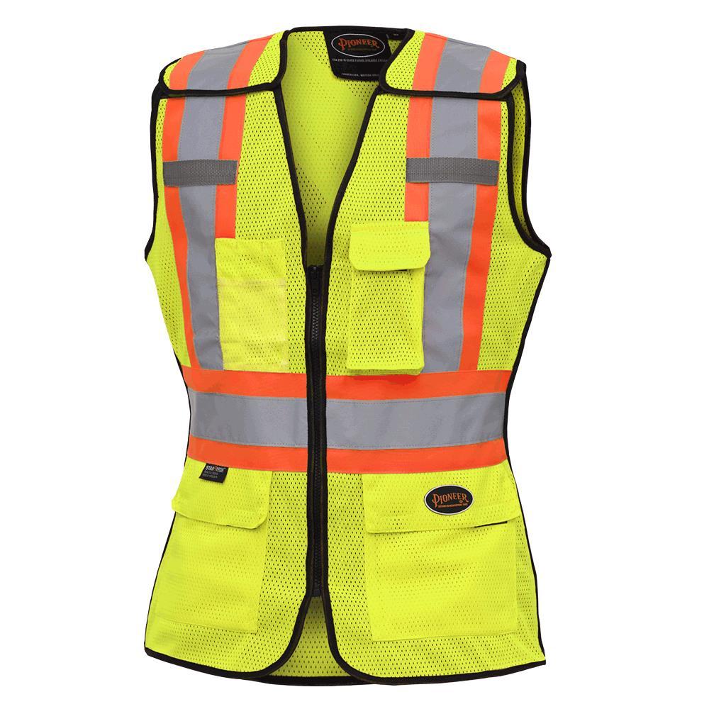 Women&#39;s Hi-Viz Yellow/Green Safety Tear-Away Vest - XS