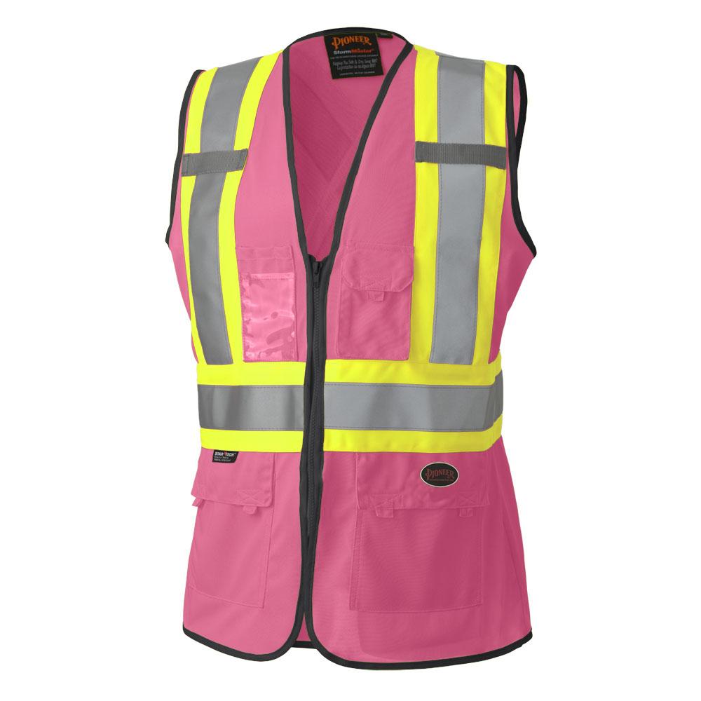 Women&#39;s Safety Vest - Tricot Poly Interlock - Pink - S
