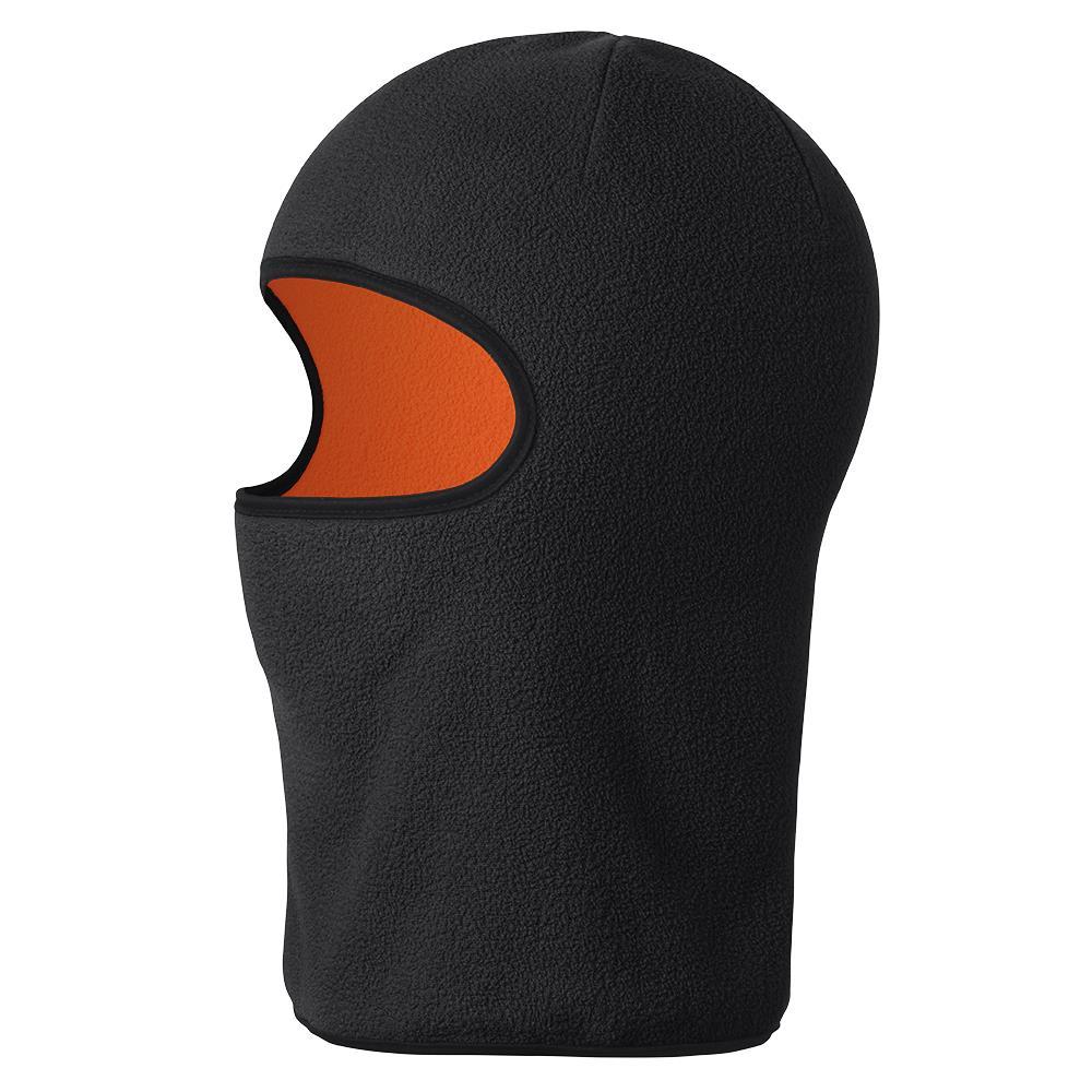 Black Reversible Micro Fleece Hood - O/S