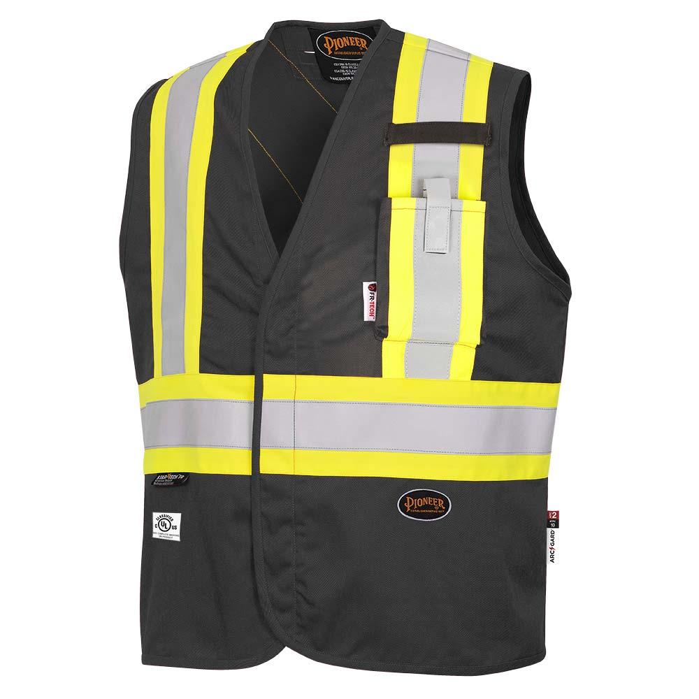 Hi-Viz FR-Tech® 88/12 7 oz Flame-Resistant Safety Vest - Black - 4XL