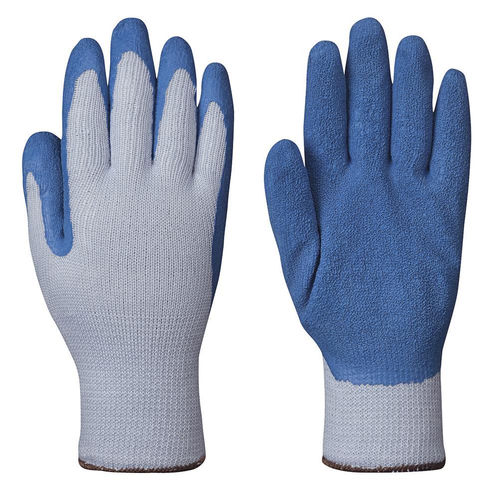Grey Seamless Knit Latex Glove - L