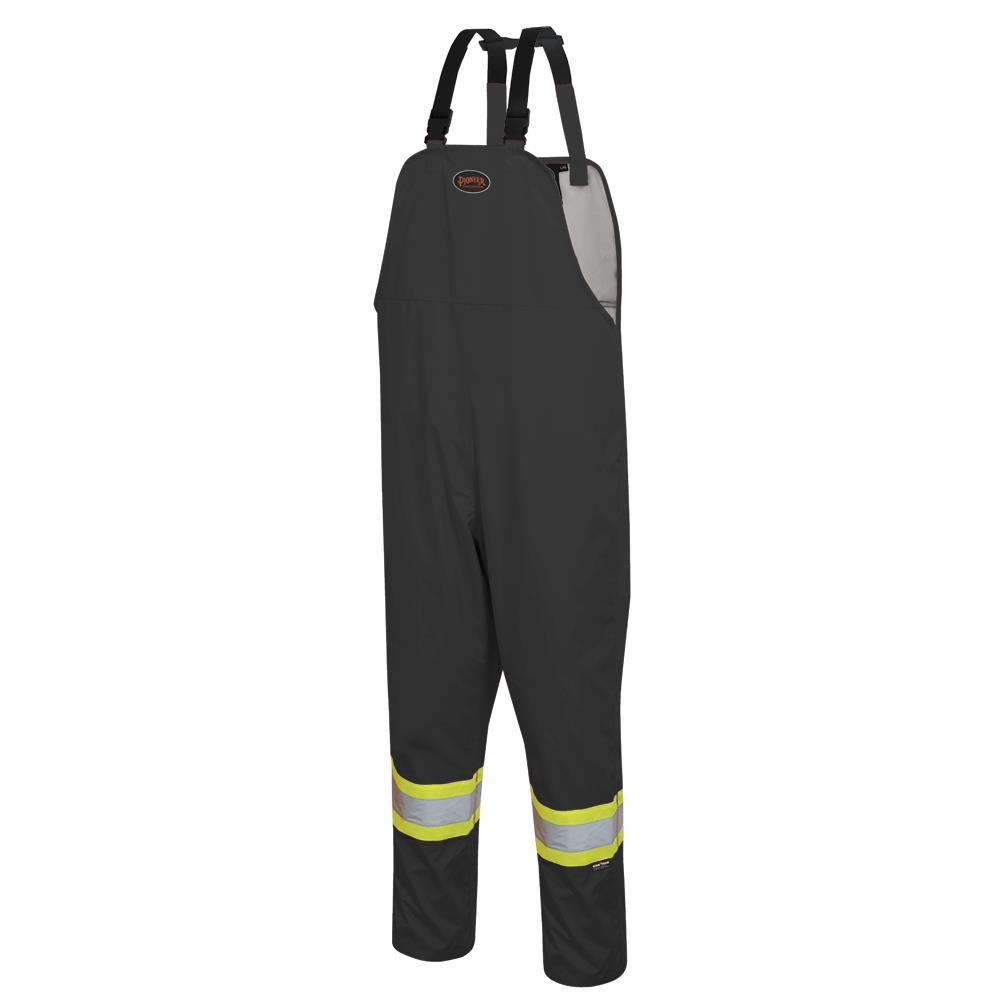 &#34;The Rock&#34; 300D Oxford Polyester Bib Pants with PU Coating - Black - XL