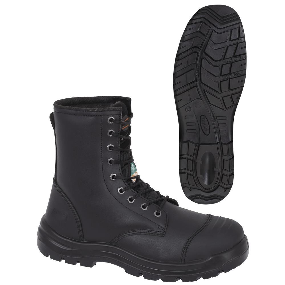 Black Leather 8&#34; Work Boot - 14