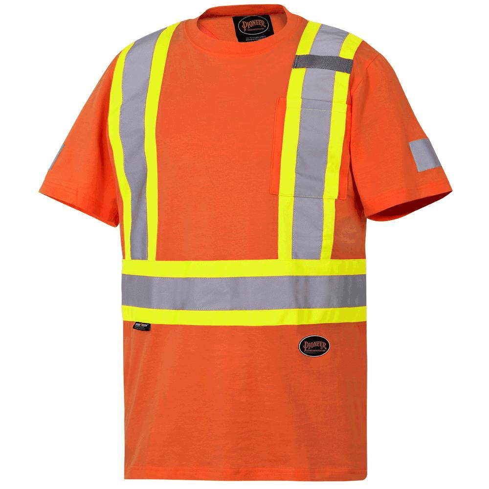 Orange Cotton Safety T-Shirt - XL