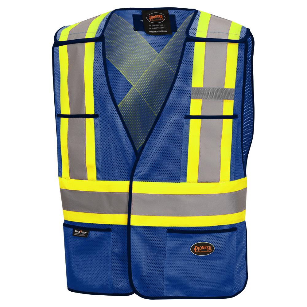 Hi-Viz Safety Tear-Away Vest - Poly Mesh - Royal Blue - O/S