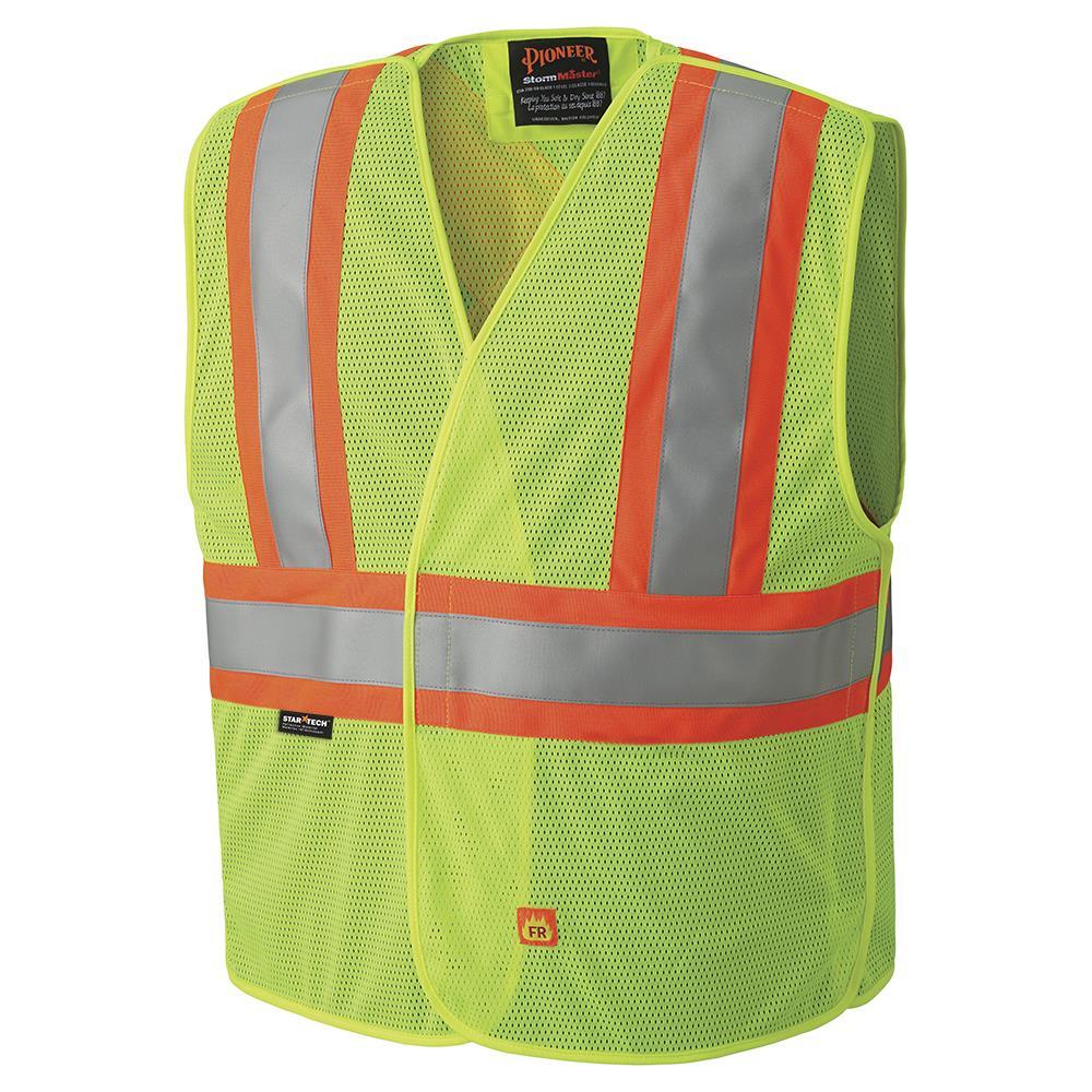 Hi-Viz Yellow/Green Flame Resistant Safety Vest - L/XL