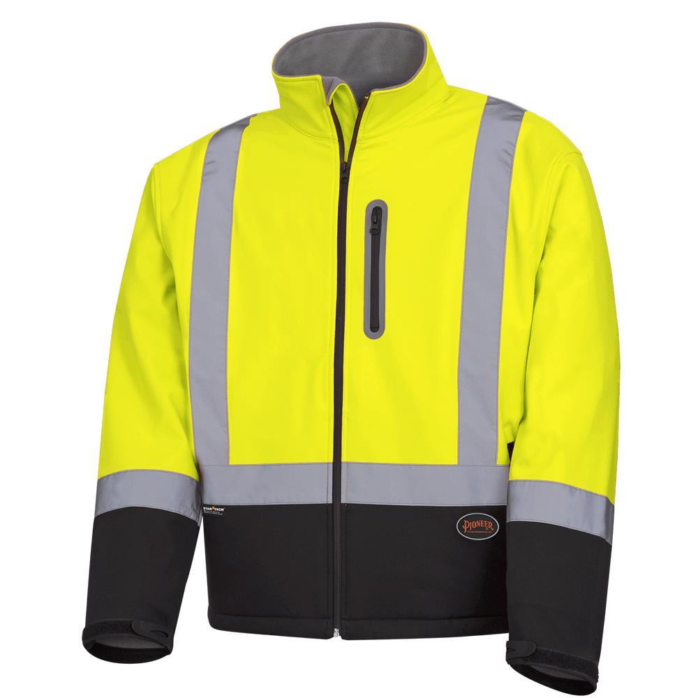 Hi-Viz Yellow/Green Softshell Mechanical Strength Safety Jacket - S