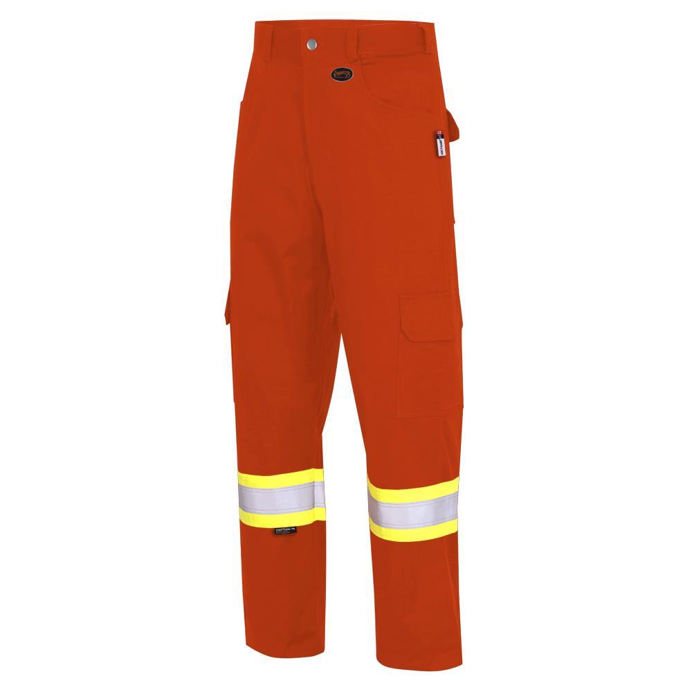 FR-Tech® Hi-Vis 88/12 7 oz FR/Arc-Rated Safety Cargo Pants - Hi-Vis Orange - 38x34