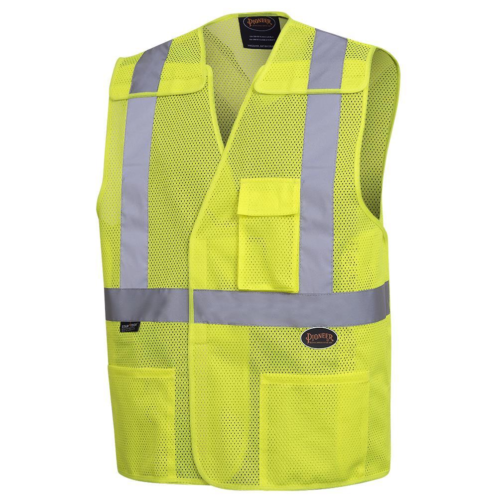 Hi-Viz Yellow/Green Safety Mesh Vest with 2&#34; Tape - 4/5XL