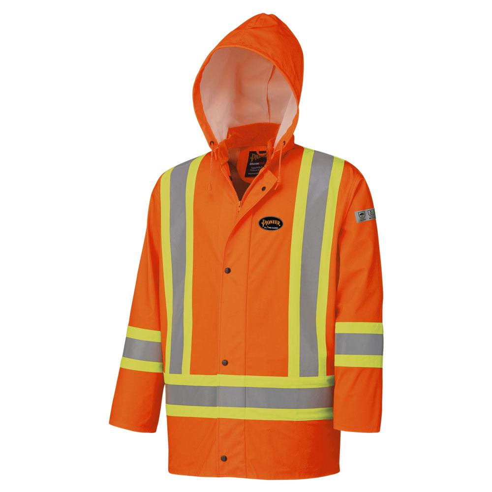 FR Waterproof Hi-Vis Safety Jackets - Detachable Hood