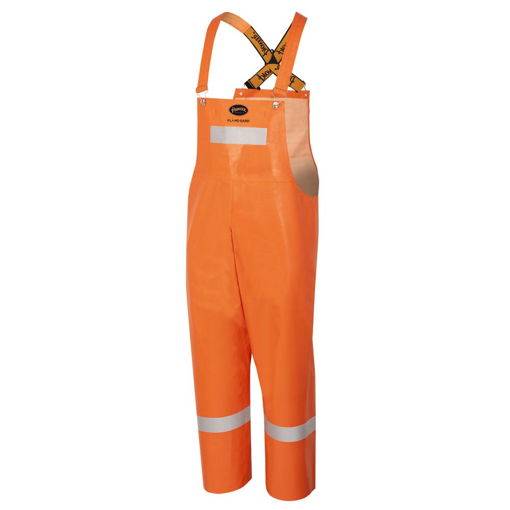 Hi-Vis FR/ARC Super-HD Safety Rain Bib Pants - Neoprene - Hi-Vis Orange - L