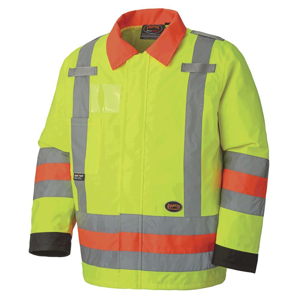 Hi-Viz Yellow/Green Traffic Control Waterproof Safety Jacket - S