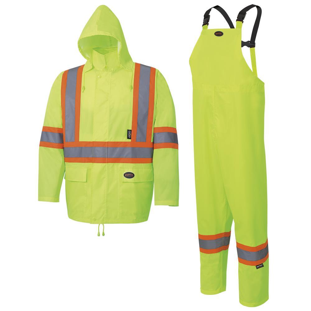 Hi-Viz Rainsuit - 150D Oxford Polyester/PU - Hi-Viz Yellow/Green - S